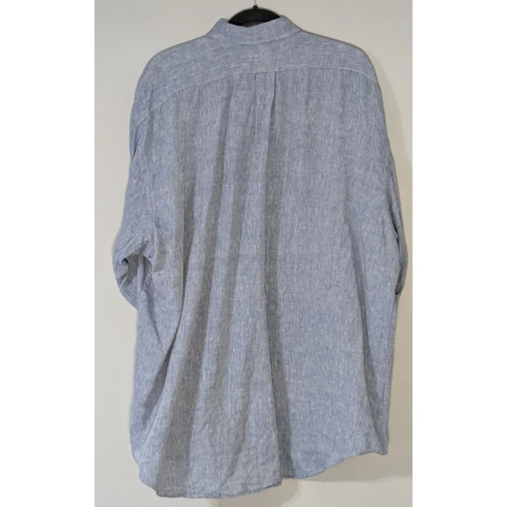 Polo Ralph Lauren Whitfield Men's Long Sleeve Button Down Linen Shirt Blue XXL